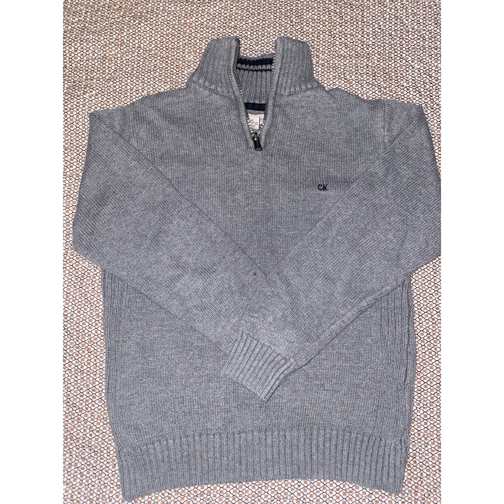 Calvin Klein Boy WarmHalf Zip Sweater, Grey M10/12‎ Gray color HEAVY